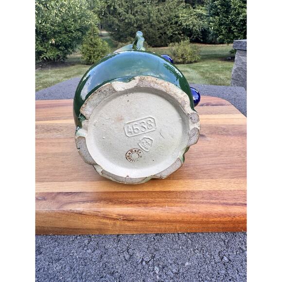 Vintage Josef Strnact Art Nouveau Majolica Vase With Grapes On Branches 11” Tall - Picture 9 of 12